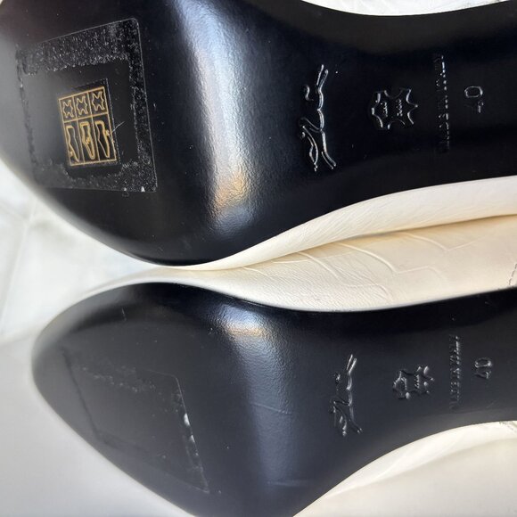 Longchamp Size 40/9.5 Knee High Heeled Boot White Crocodile Alligator FW 21 Pull - Picture 7 of 7